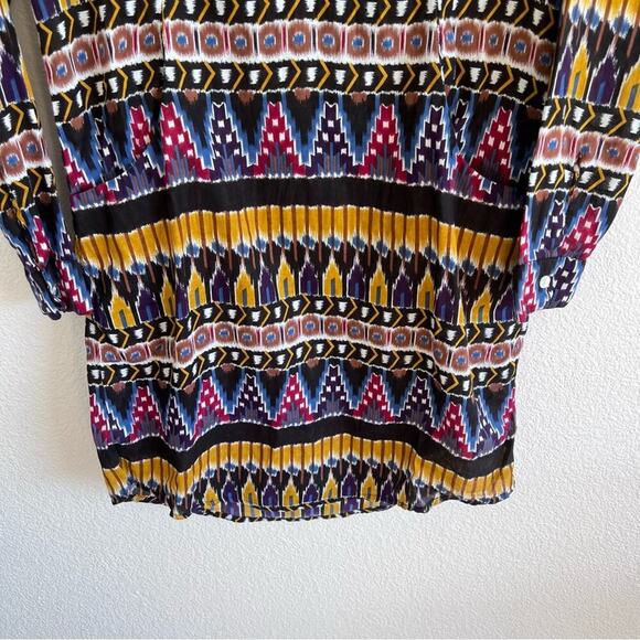 Roller Rabbit Ikat Print Long Sleeve Shirt Dress - Picture 3 of 12